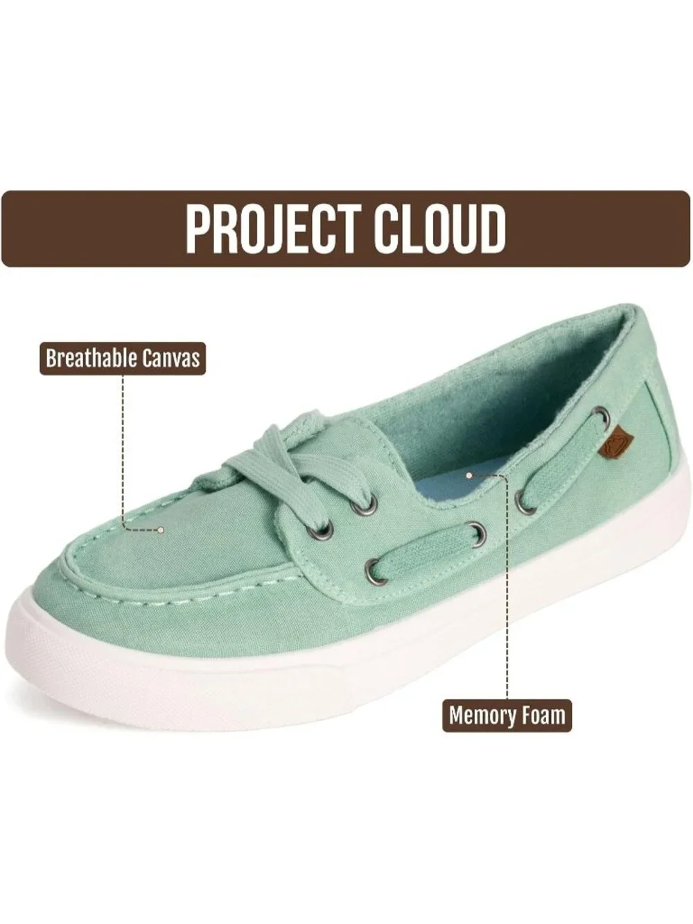 Womens Hemlock Canvas Project Cloud Canvas Sneakers Memory Foam Slip On Loafers